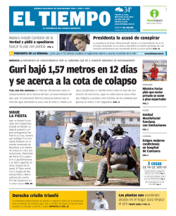 Guri baj&oacute; 1,57 metros en 12 d&iacute;as y se acerca a la cota de