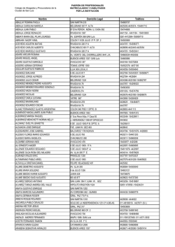 Nombre Domicilio Legal Teléfono - Colegio de Abogados de San Luis