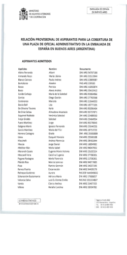 Lista provisional admitidos y excluidos plaza Oficial Administrativo