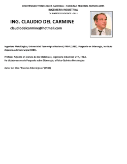 ing. claudio del carmine - Departamento de Ingeniería Industrial