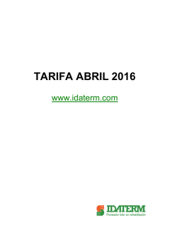 TARIFA IDATERM ABRIL 2016