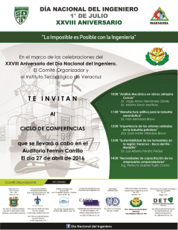 Cartel DNI ITVer 27 Abril - Instituto Tecnológico de Veracruz