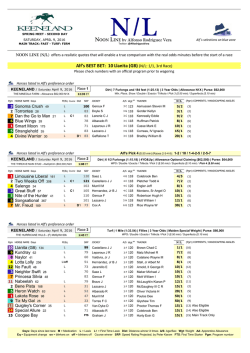 Alf`s BEST BET: 10 Llanita (GB) (N/L: 1/1, 3rd Race)