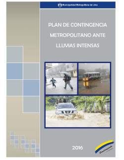 Plan de Contingencia Metropolitano ante lluvias intensas 2016
