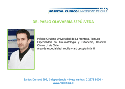 dr. pablo olavarría sepúlveda - Hospital Clínico Universidad de Chile