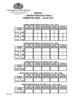 Oferta de laboratorios Abr-Jul 2016
