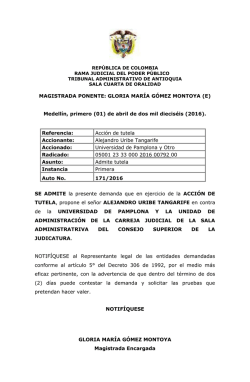2016-00792 Admite Tutela contra U de Pamplona
