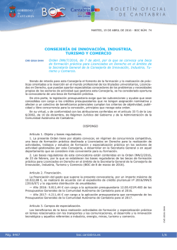 Orden INN/7/2016, de 7 de abril, por la que se convoca una beca