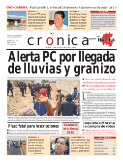 miercoles 20 de abril - La Crónica de Hoy en Hidalgo