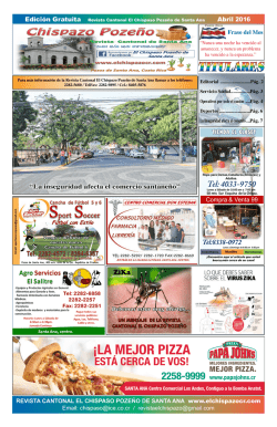 Abril 2016 - Revista Cantonal El Chispazo Pozeño