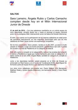 Sara Lameiro, Ángela Rubio y Carlos Camacho compiten desde