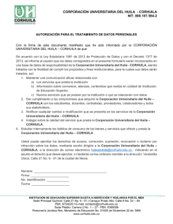 Formato autorizaci&oacute;n Uso de Datos Personales