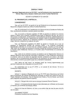 Reglamento de la Ley 27757 - Instituto Peruano de Energía Nuclear