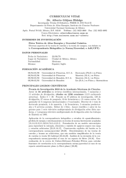 Dr. Alberto Güijosa - Instituto de Ciencias Nucleares UNAM