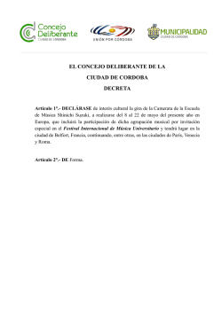 Declarar de interés cultural la gira de la Camerata de la Escuela de