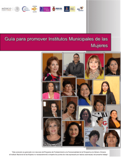 Guía para promover Institutos Municipales de las Mujeres
