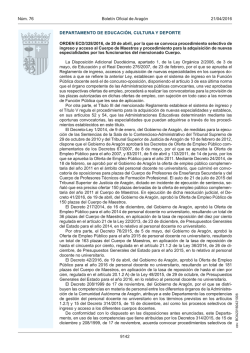 convocatoria oposiciones. boa 21.04.2016