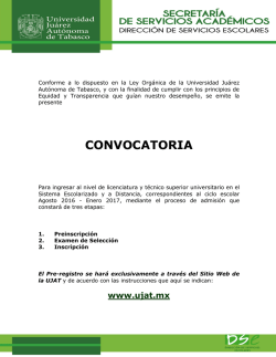 convocatoria - Universidad Juárez Autónoma de Tabasco