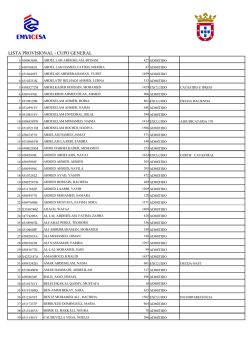 lista provisional de adjudicatarios de cupo general