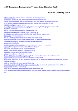 AAT Processing Bookkeeping Transactions: Question Bank By BPP