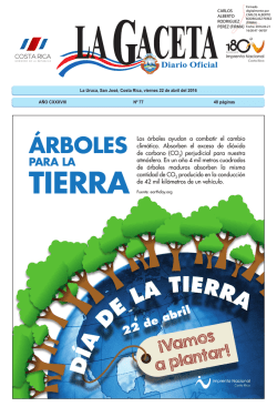 LA GACETA N&deg; 77 de la fecha 22 04 2016