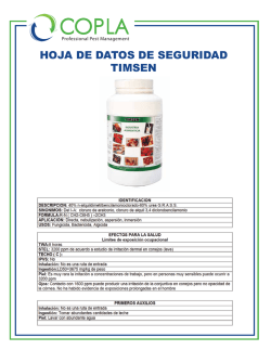 HOJA DE DATOS DE SEGURIDAD TIMSEN