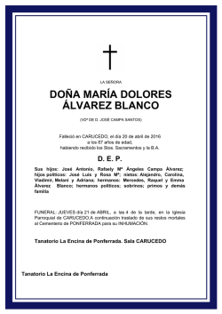 DOÑA MARÍA DOLORES ÁLVAREZ BLANCO