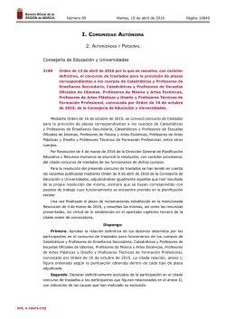 Orden de 13 de abril de 2016 por la que se resuelve, con carácter