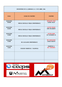 Agenda semanal - CB Montserrat