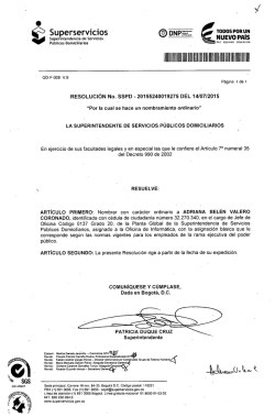 Adriana Belen Valero Coronado. - Superintendencia de Servicios