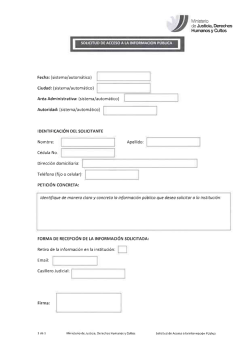 Formulario de servicios - Ministerio de Justicia, Derechos Humanos