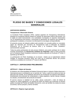 PLIEGO DE BASES Y CONDICIONES LEGALES GENERALES