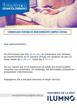 COMUNICADO VENTANA DE MANTENIMIENTO CAMPUS VIRTUAL