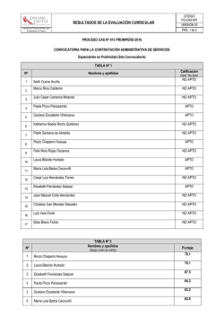 resultados de la evaluación curricular