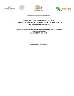 GOBIERNO DEL ESTADO DE OAXACA COLEGIO DE ESTUDIOS