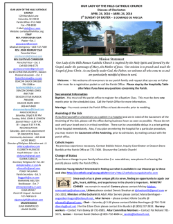 April 24, 2016/Abril 24, 2016 - Our Lady of the Hills Catholic Church
