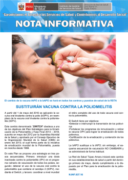 sustituirán vacuna contra la poliomielitis