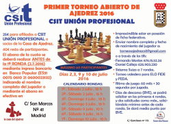 I Torneo Abierto 2016 CSIT Unión Profesional