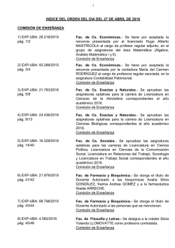 Indíce del orden del día - Universidad de Buenos Aires
