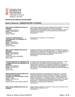 OFERTAS DE EMPLEO EN DIFUSI&Oacute;N Sector Profesional