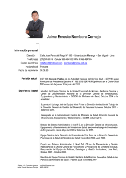 Jaime Ernesto Nombera Cornejo - Dirección Regional de Salud de Ica