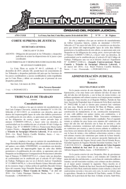 BOLETÍN JUDICIAL N° 79 de la fecha 26 04 2016