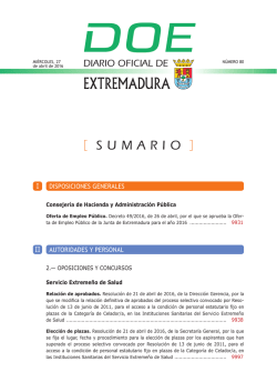 Descargar DOE completo - Diario Oficial de Extremadura