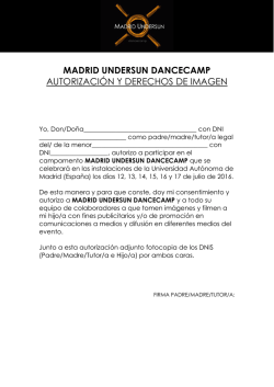 MADRID UNDERSUN DANCECAMP AUTORIZACIÓN Y