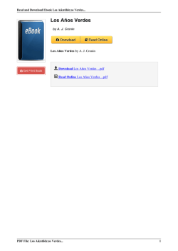 [ebook]⋙Los Años Verdes by A. J. Cronin #DownloadNow