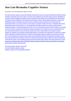 Jose Luis Bermudez Cognitive Science