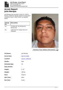 Arrest Report - Julio Barajas