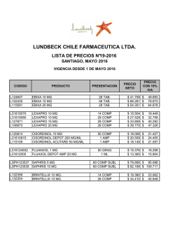 lundbeck chile farmaceutica ltda. lista de precios n°19-2016