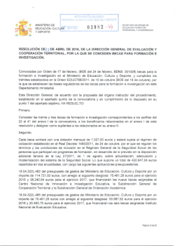 Resolución Becas 22 a 41 - Ministerio de Educación, Cultura y