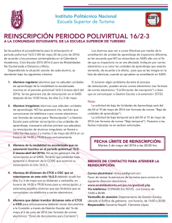 ReINscRIPcIóN PeRIodo PolIvIRtual 16/2-3